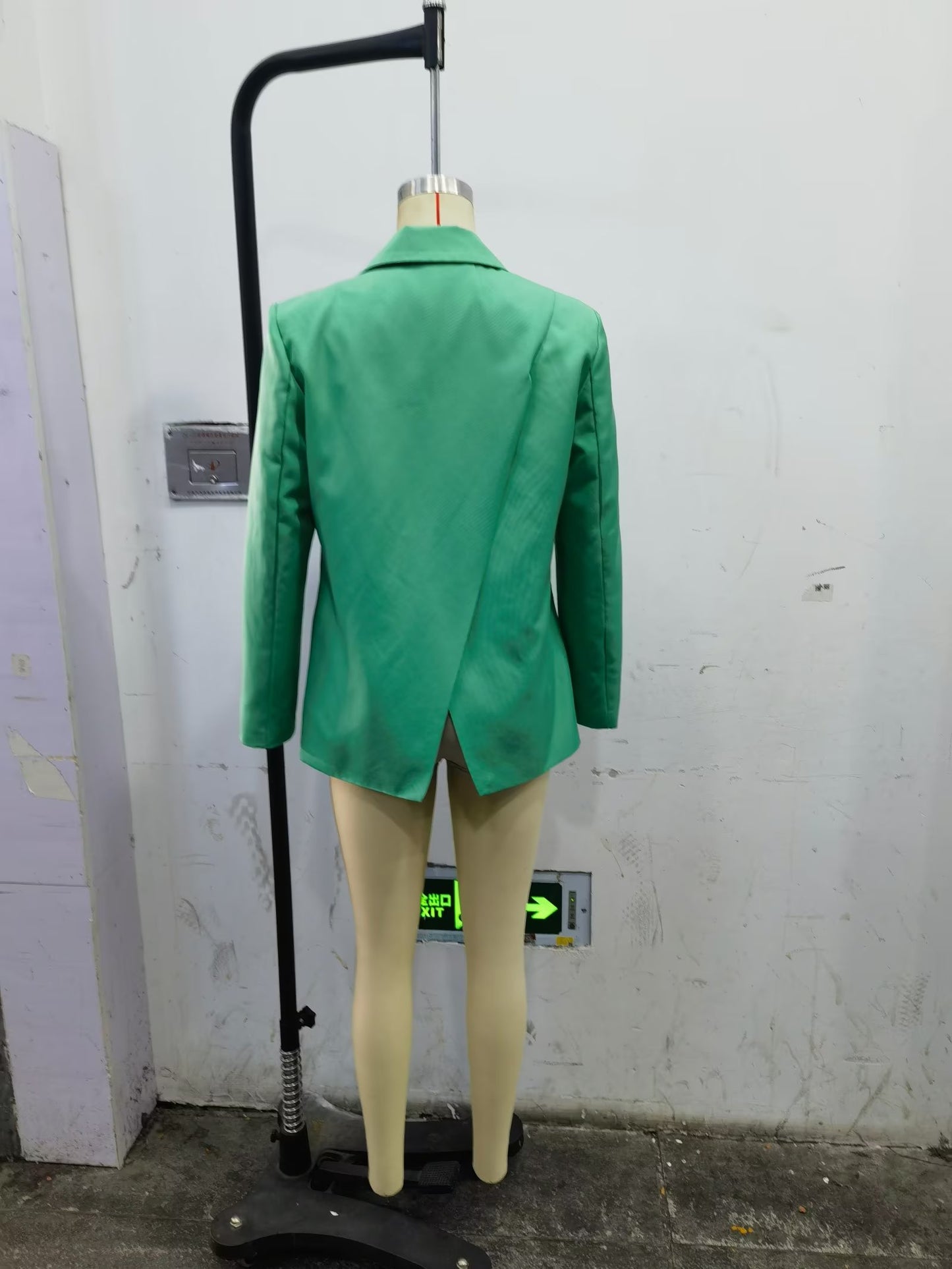 Spring Summer Elegant Slightly Mature Solid Color Long-Sleeved Coat Polo Collar Double Row Metal Buckle Women Clothing