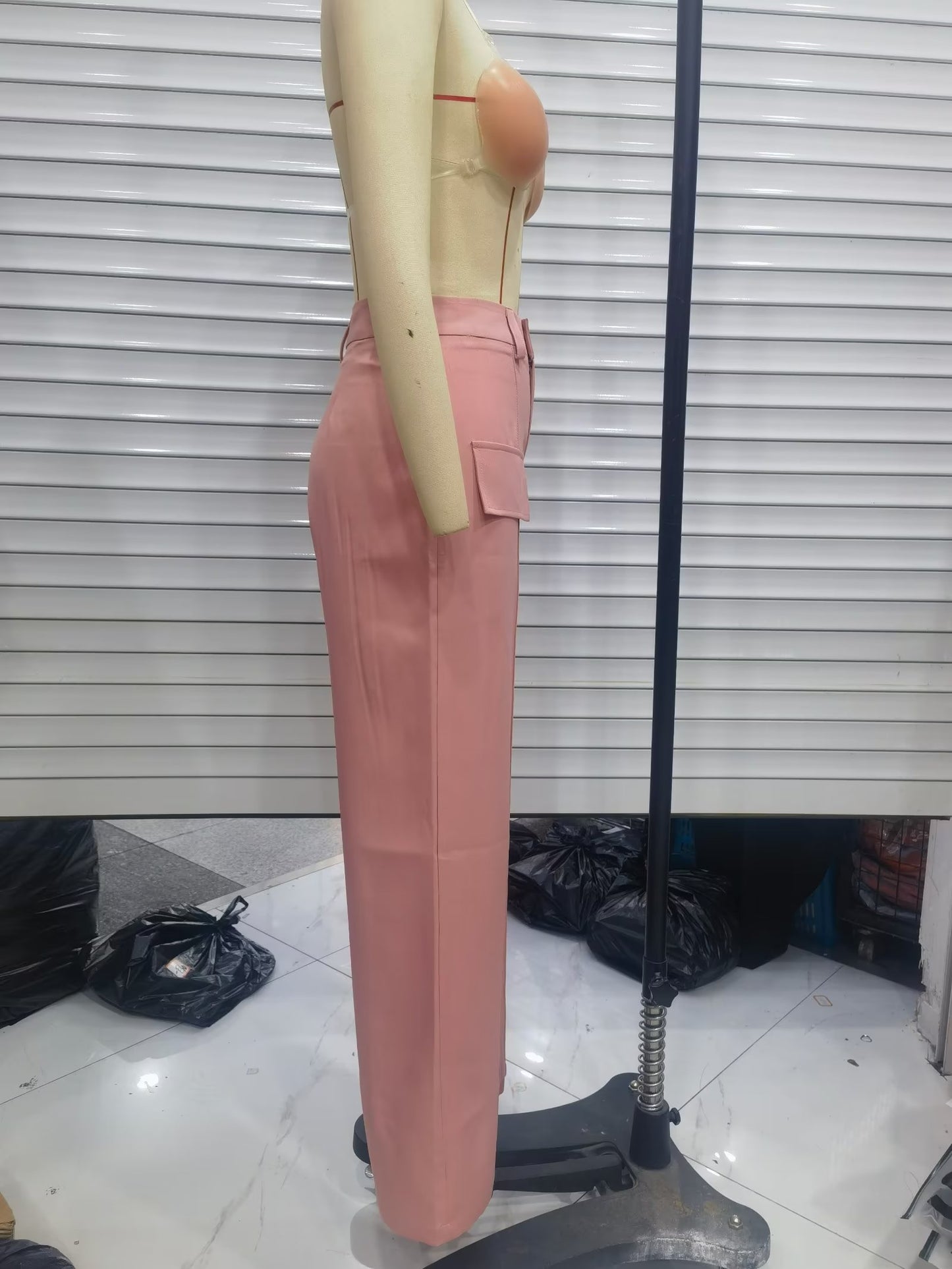 Spring Summer Women Solid Color Work Pant