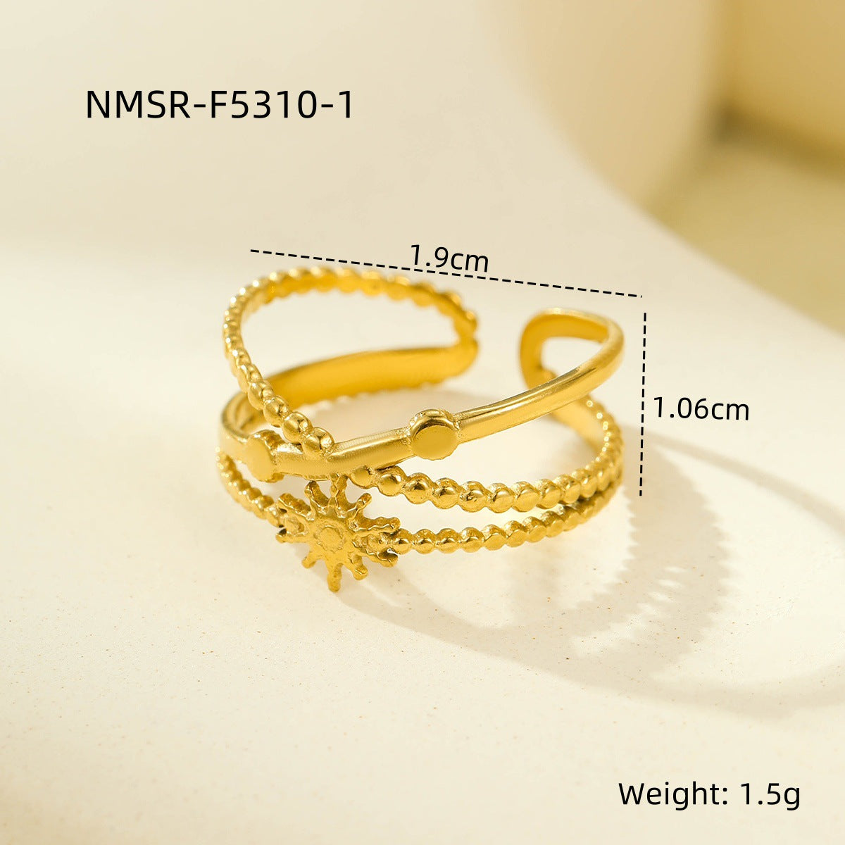 Stainless Steel Open Ring Multi Layer Geometric Abstract Hollow Out Cutout All Match Earrings Accessories l