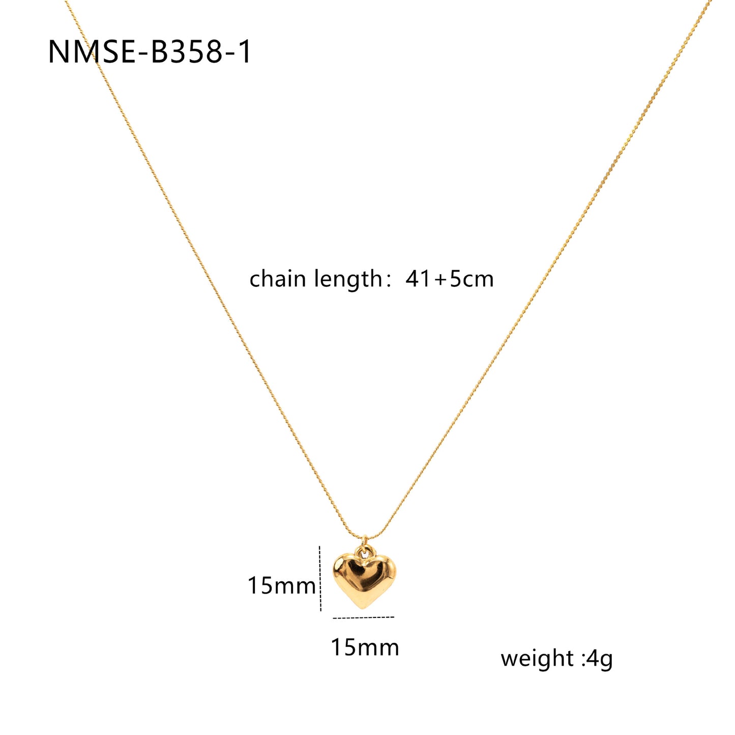 Three Dimensional Peach Heart Necklace Solid Love Heart Simplicity Dignified Embellished Clavicle Necklace Accessories