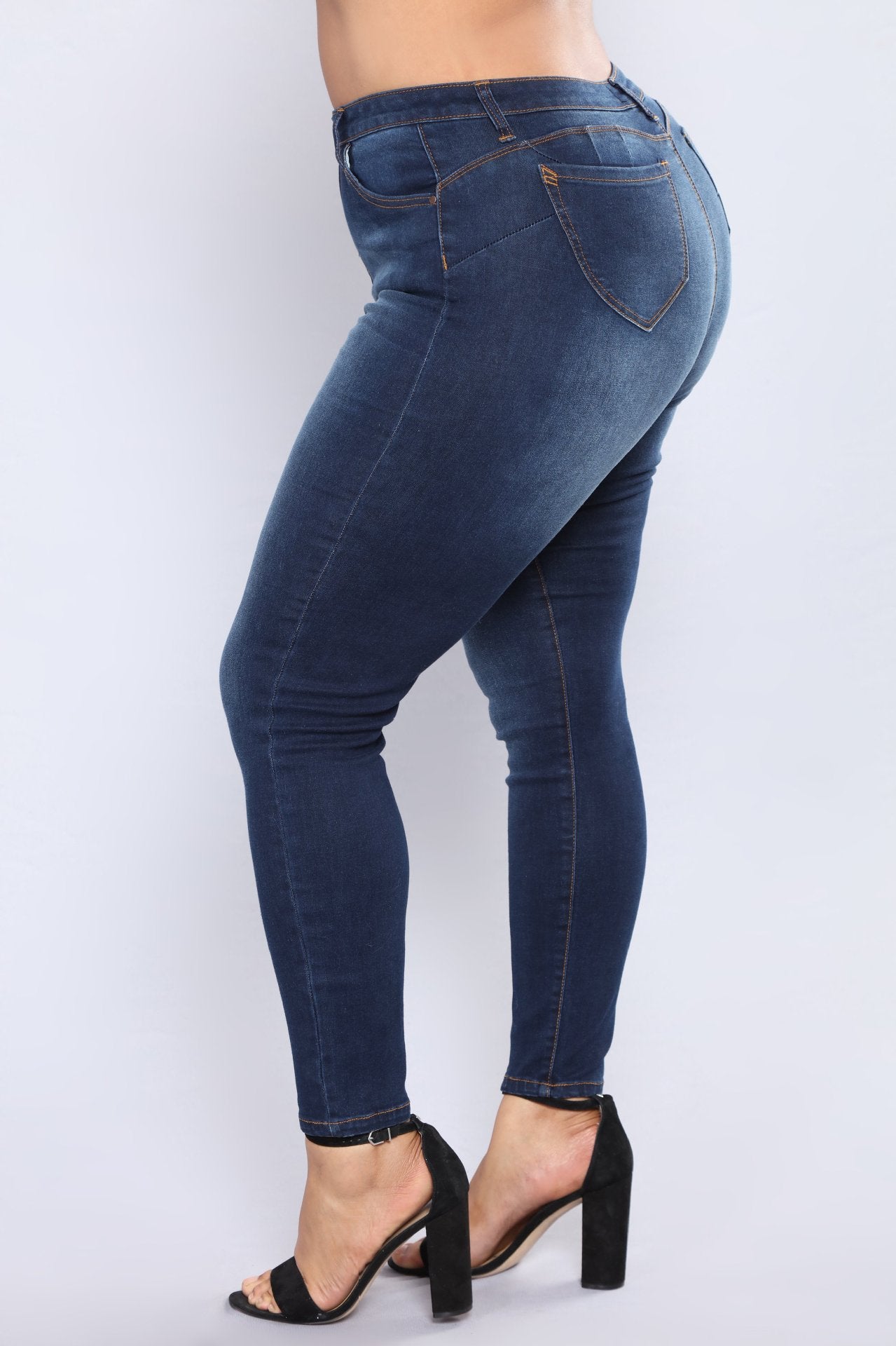 Plus Size Women Clothing High Waist Stretch Slim Women Denim Skinny Pants