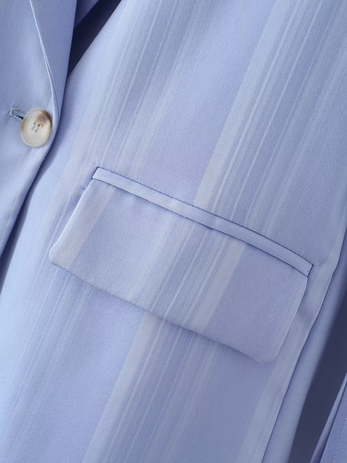 Fall Women Clothing Casual Plain Color Sleeve Fork Personality Collared Blazer