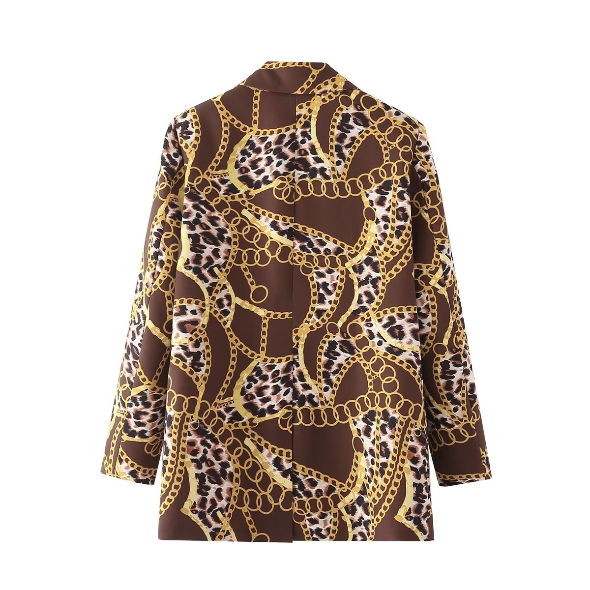 Leopard Figure Street Trendy Women Clothing Fall Mid Length Coat