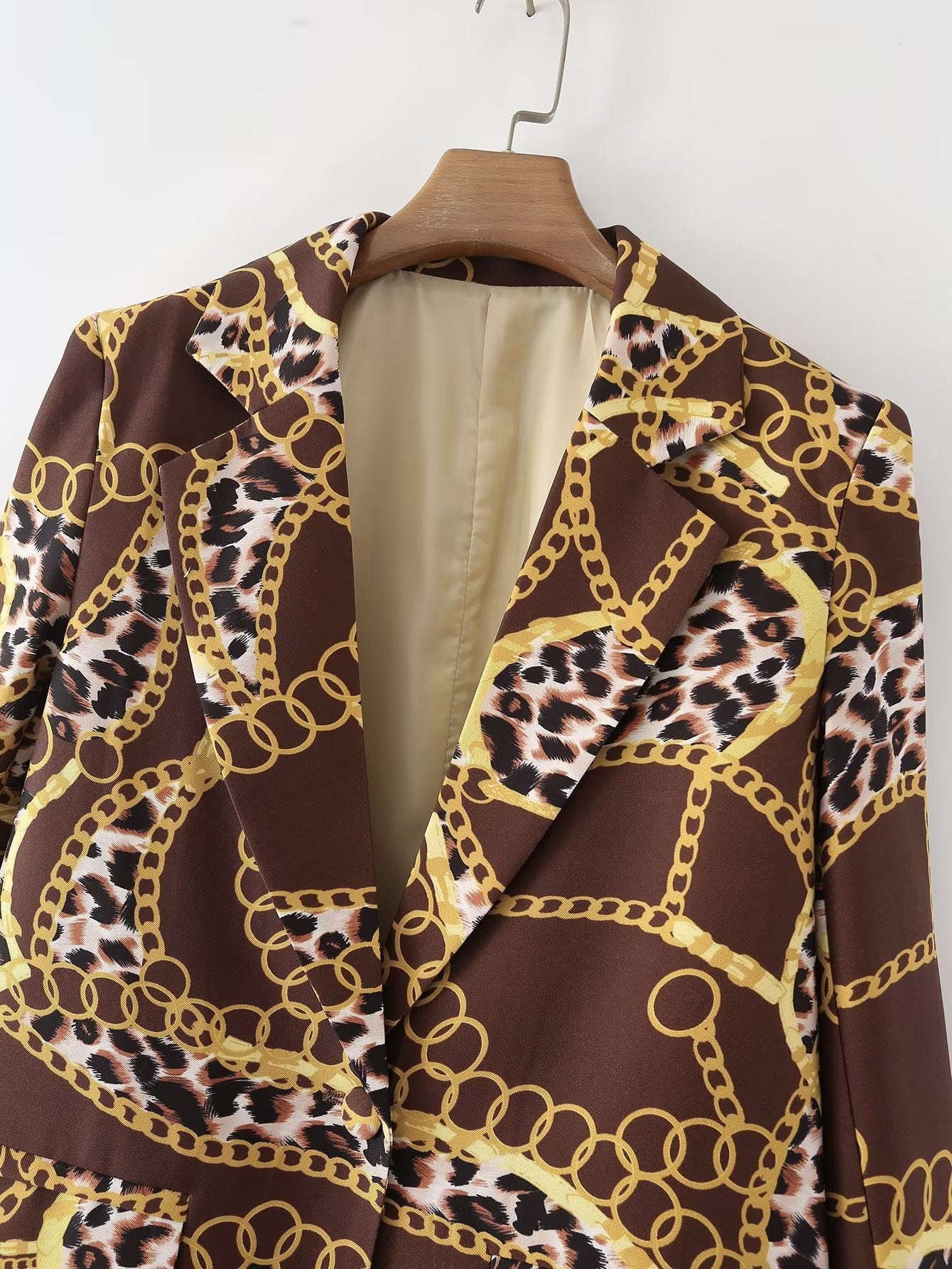 Leopard Figure Street Trendy Women Clothing Fall Mid Length Coat