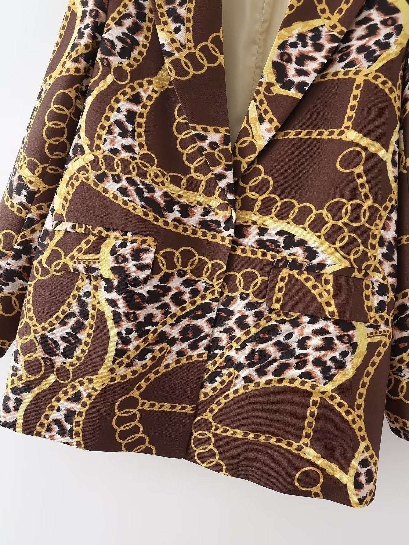 Leopard Figure Street Trendy Women Clothing Fall Mid Length Coat