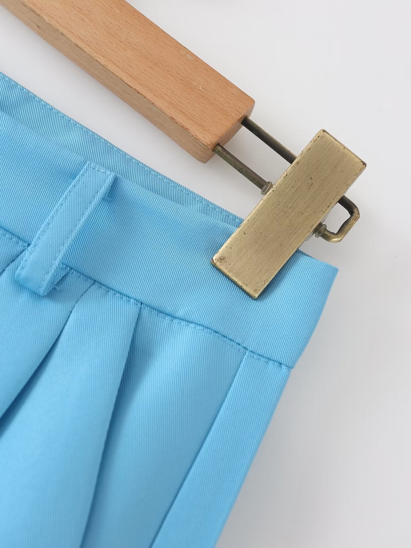 Fall Women Clothing Blue Shorts Set Women Loose Elegant Work Pant Set Women