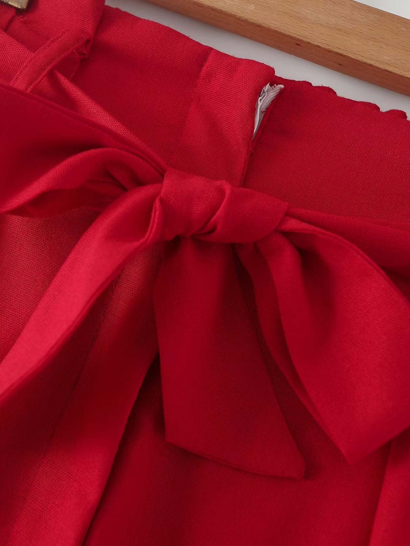 Spring Red Non Buckle Cotton Linen Women Blazer Suit Shorts Suit