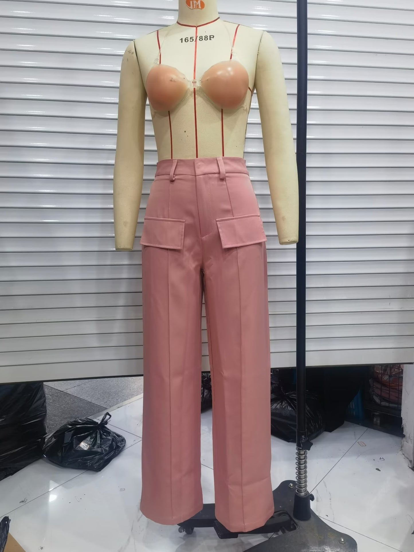 Spring Summer Women Solid Color Work Pant