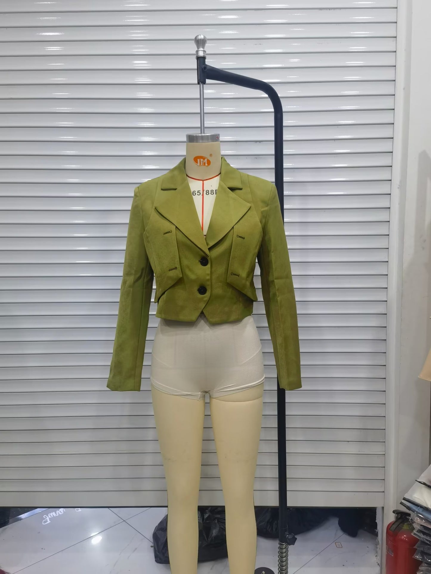 Spring Autumn Short Green Blazer Goddess High Grade Casual Spring Small