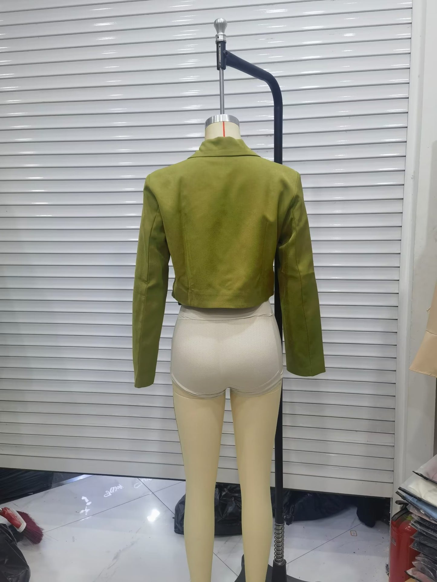 Spring Autumn Short Green Blazer Goddess High Grade Casual Spring Small