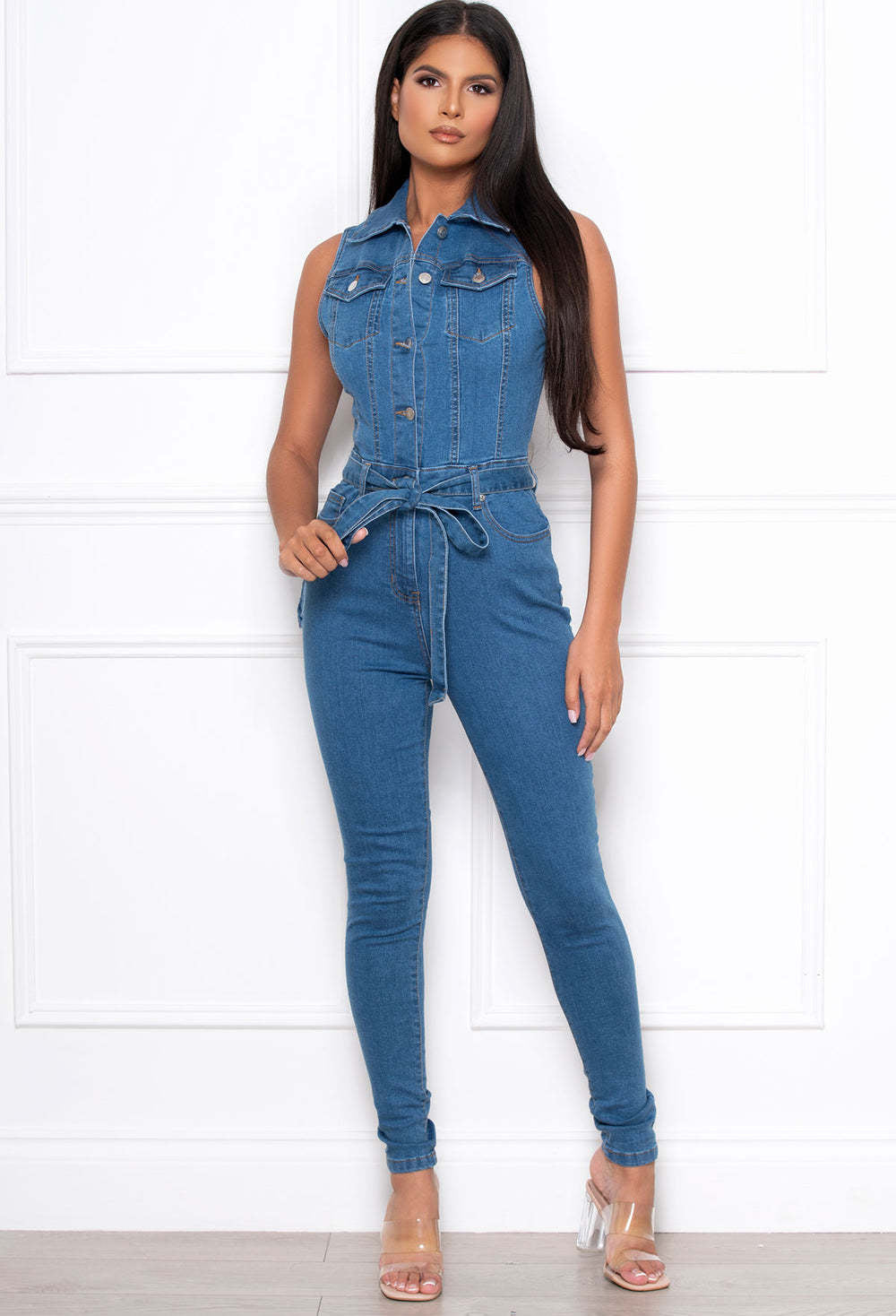 ' Women Denim Slim Fit Slimming Jumpsuit Jeans