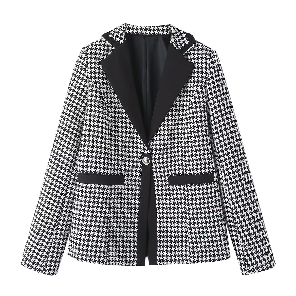 Autumn Women Clothing Classic Check Pattren All Match Short Office Short Coat