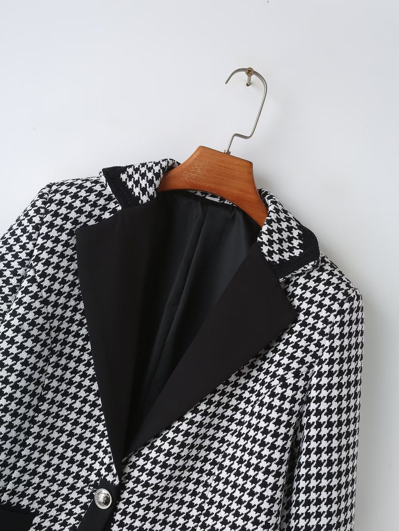 Autumn Women Clothing Classic Check Pattren All Match Short Office Short Coat