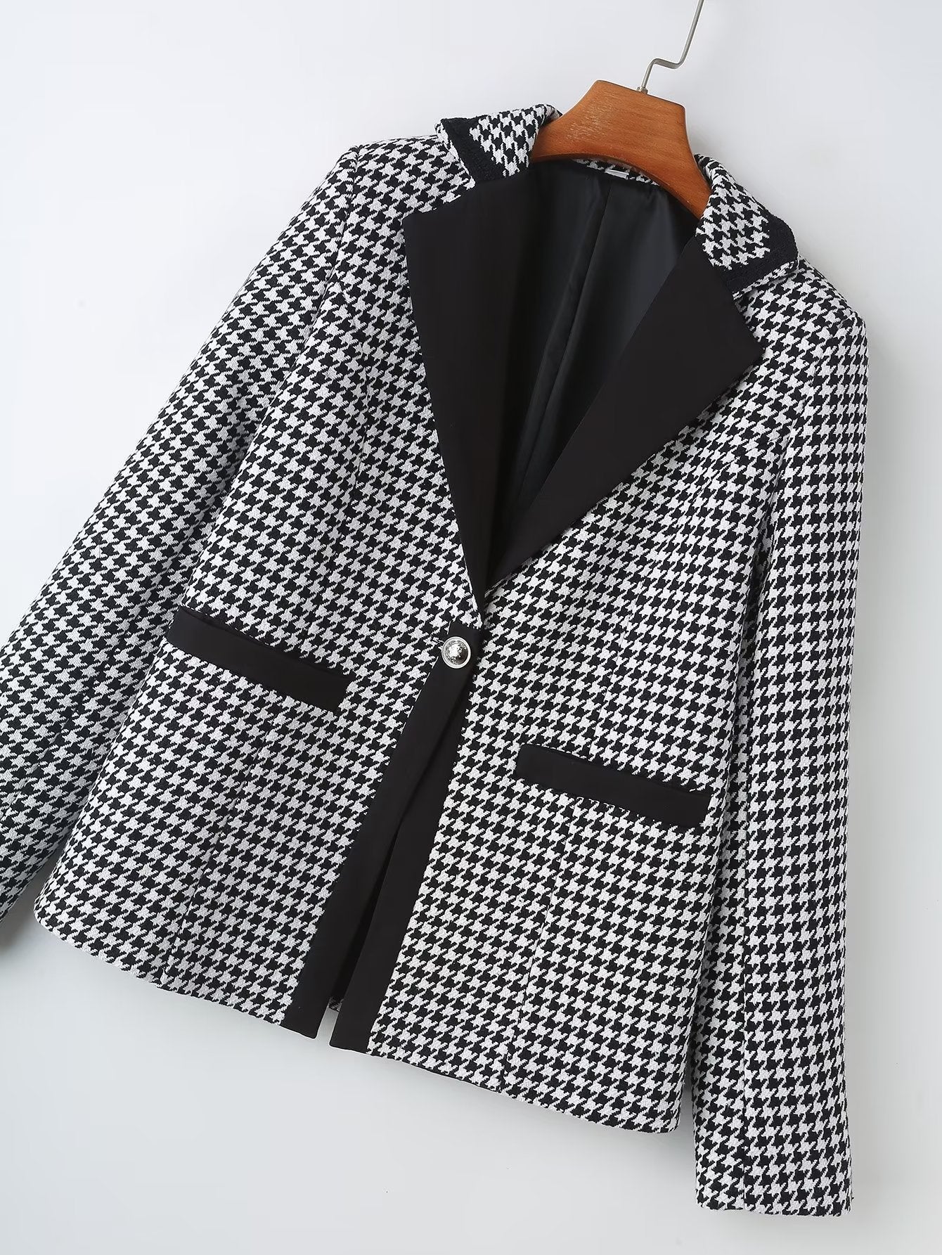 Autumn Women Clothing Classic Check Pattren All Match Short Office Short Coat