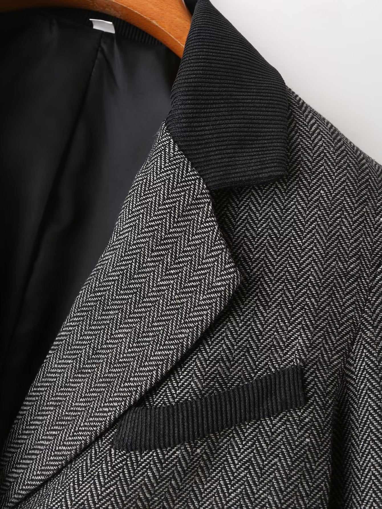 Autumn Women Herringbone Oblique Solid Color Loose Blazer Women