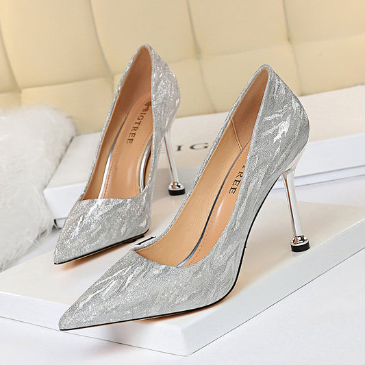 All Matching Women Shoes Bridesmaid Shoes Wedding Shoes High Heel Low Cut Pointed Toe Sexy Nightclubs Thinner Women Shoes