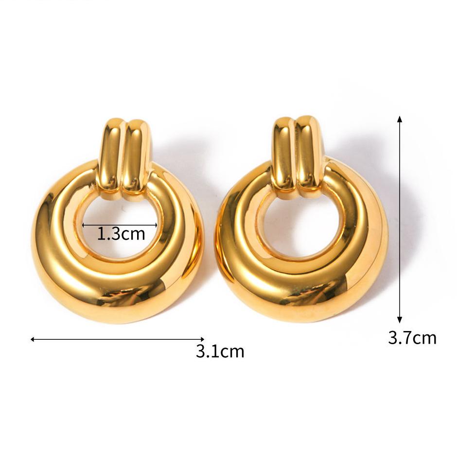 Internet 18K Gold Stainless Steel Ring Earrings Non-Fading Earrings Accessories