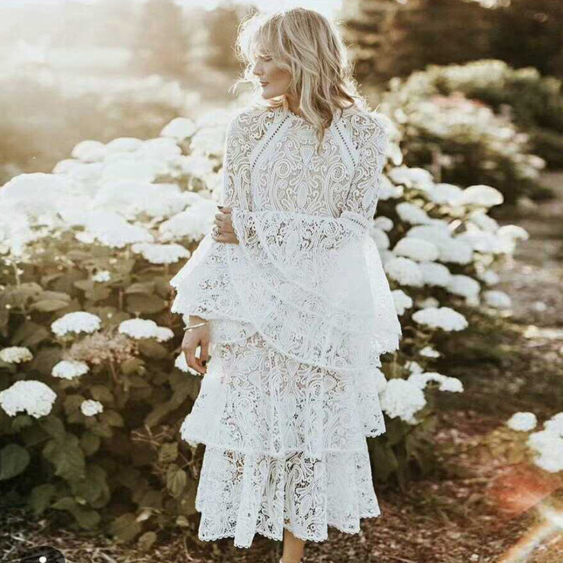 Spring Summer Dress Lace Dress Tiered Ruffle Maxi Dress Holiday Dress for Women