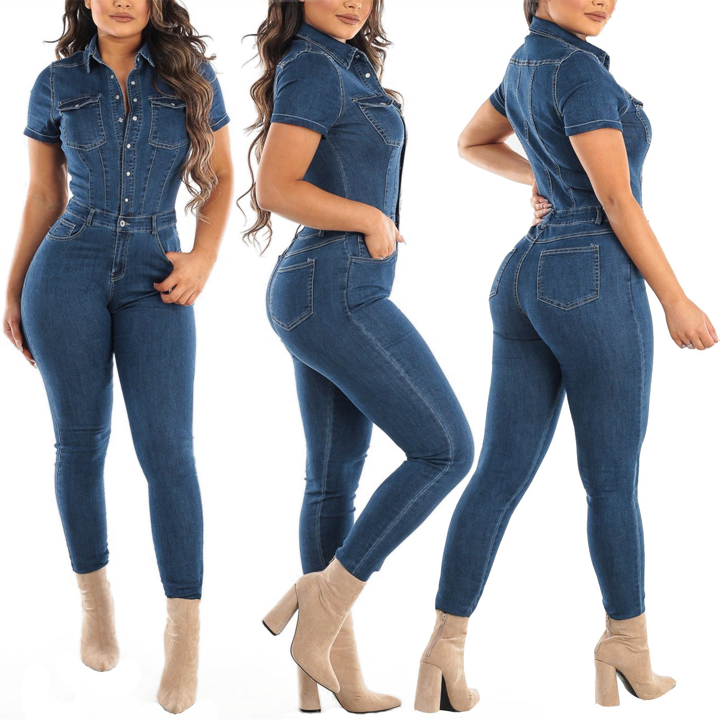 Women Sexy Denim Jumpsuit