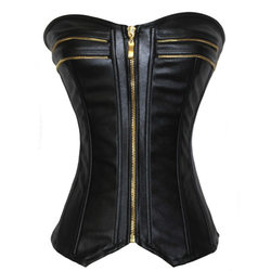 Zipper Dress Bottoming Corset Leather Court Corset