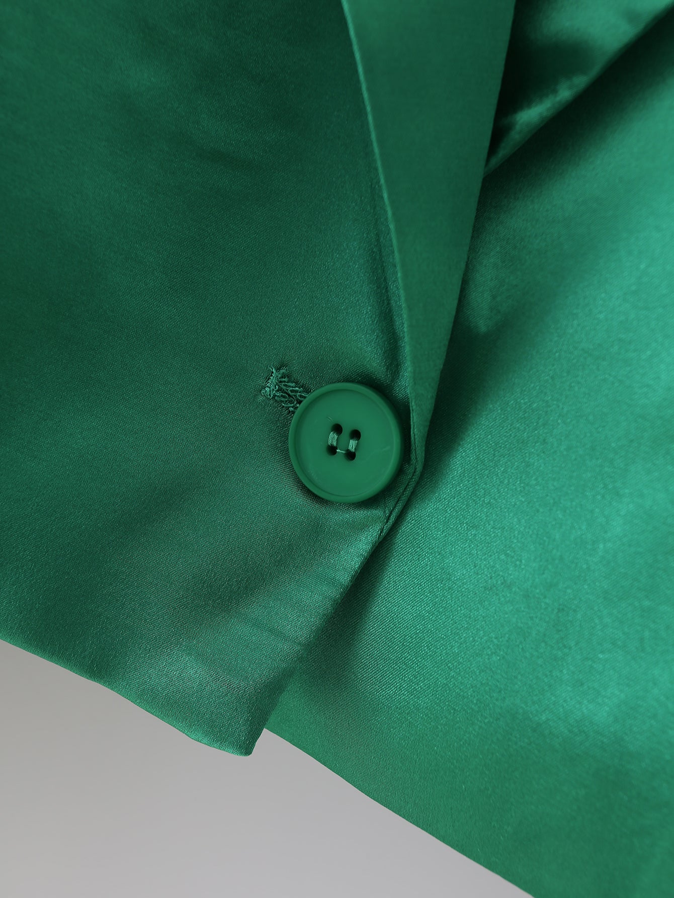 French Retro Women Clothing Slimming Solid Color Satin Short Blazer