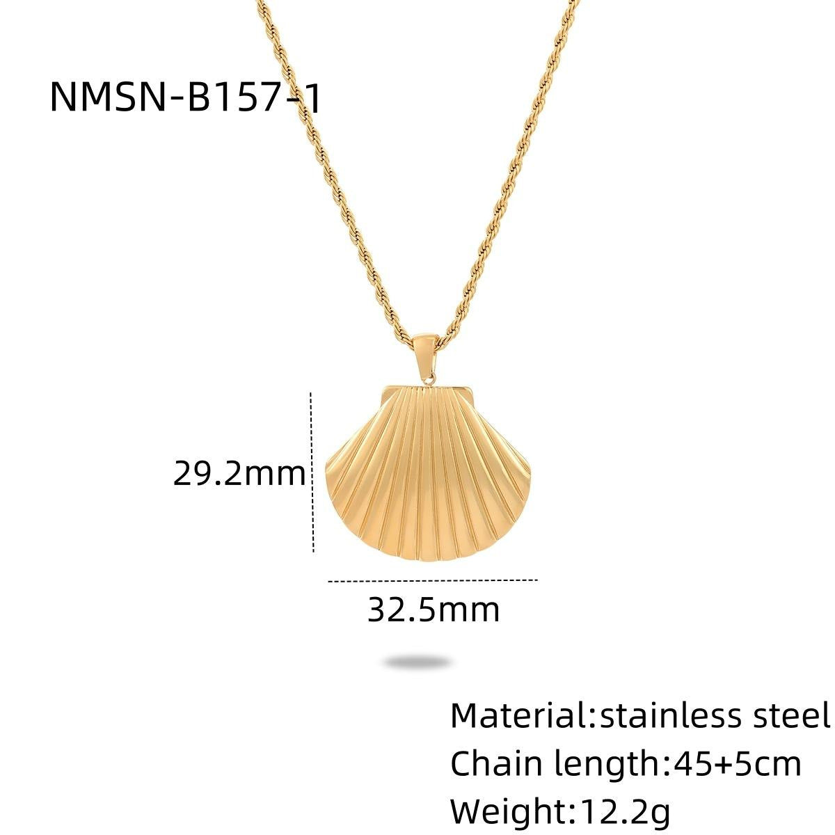 Marine Shell Pearl Titanium Steel Necklace Combination Women Affordable Luxury All Match Stainless Steel Embellished Accessories