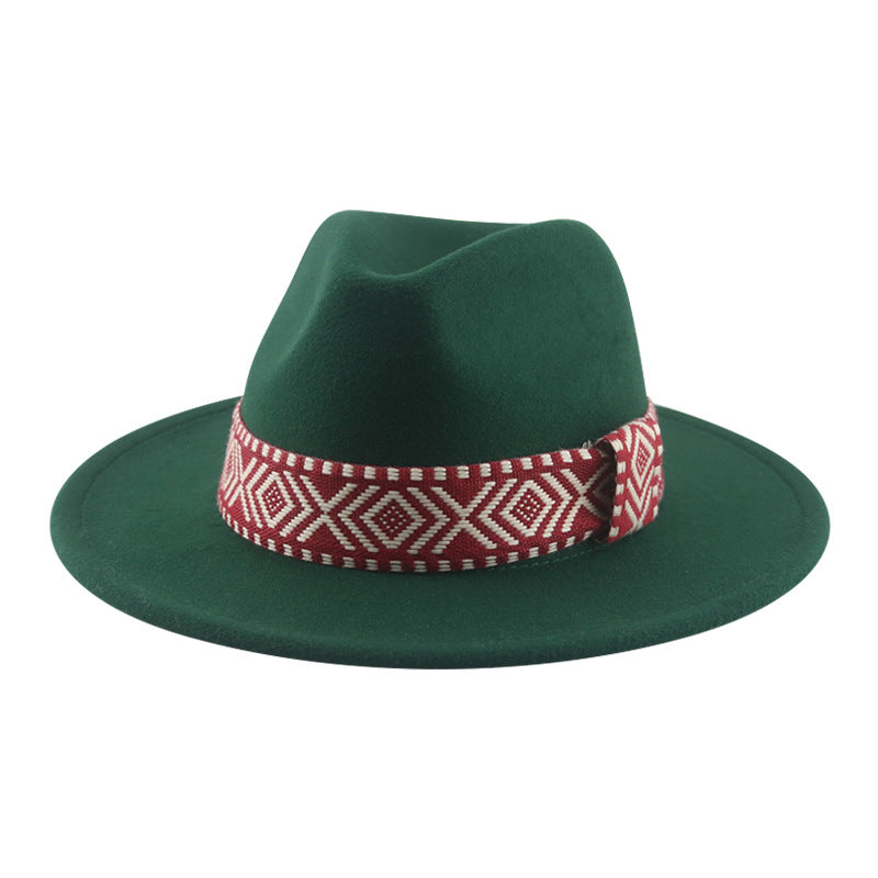 [Minimum order quantity is 2 pieces]Felt Cap Hat Top Hat Webbing Hat Autumn Winter Men Women Cowboy Hat