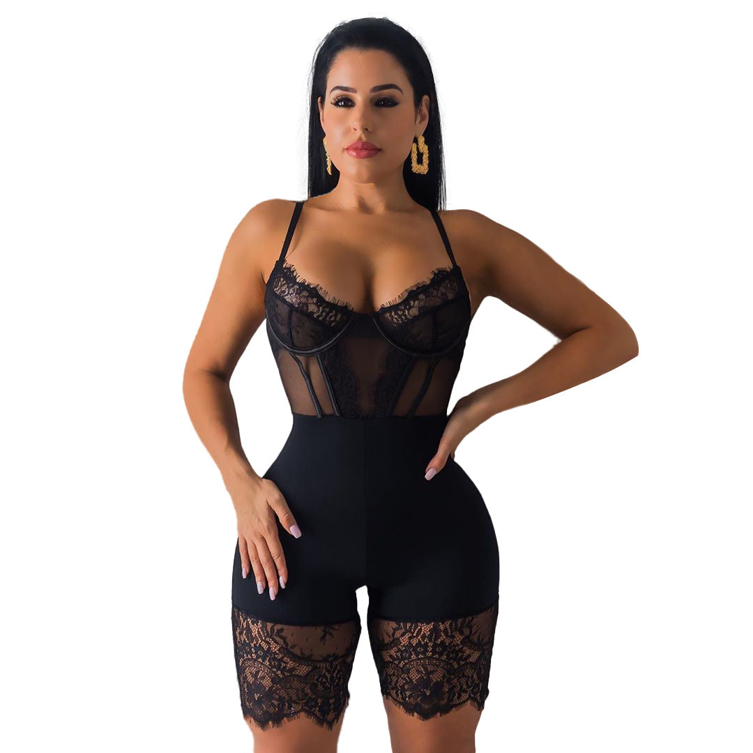 Corset Cartilage Sling Lace Casual Sexy Romper