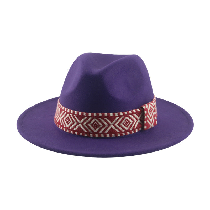 [Minimum order quantity is 2 pieces]Felt Cap Hat Top Hat Webbing Hat Autumn Winter Men Women Cowboy Hat