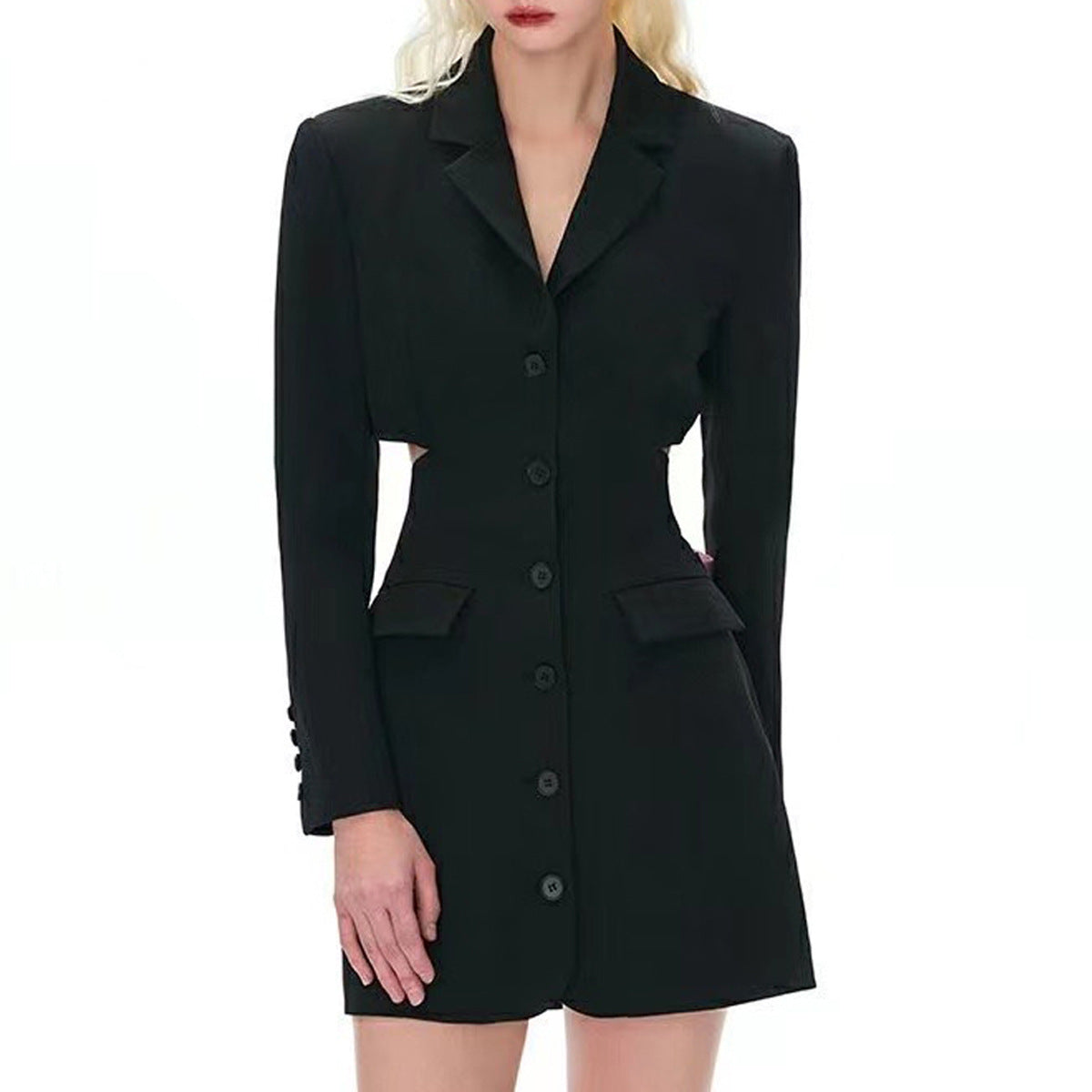 Spring Autumn Advanced Slim Cropped Outfit Long Sleeve Office Women Business Blazer Dress