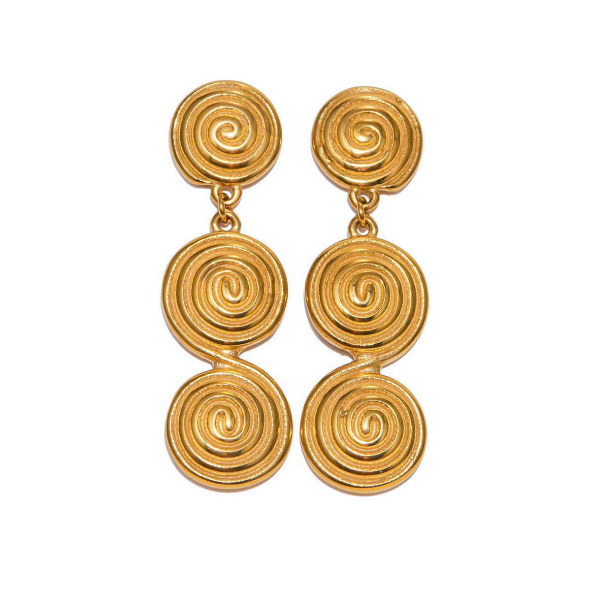 18K Gold Stainless Steel Thread Circle Embellished Earrings Jewelry Personalized Earrings Accessories