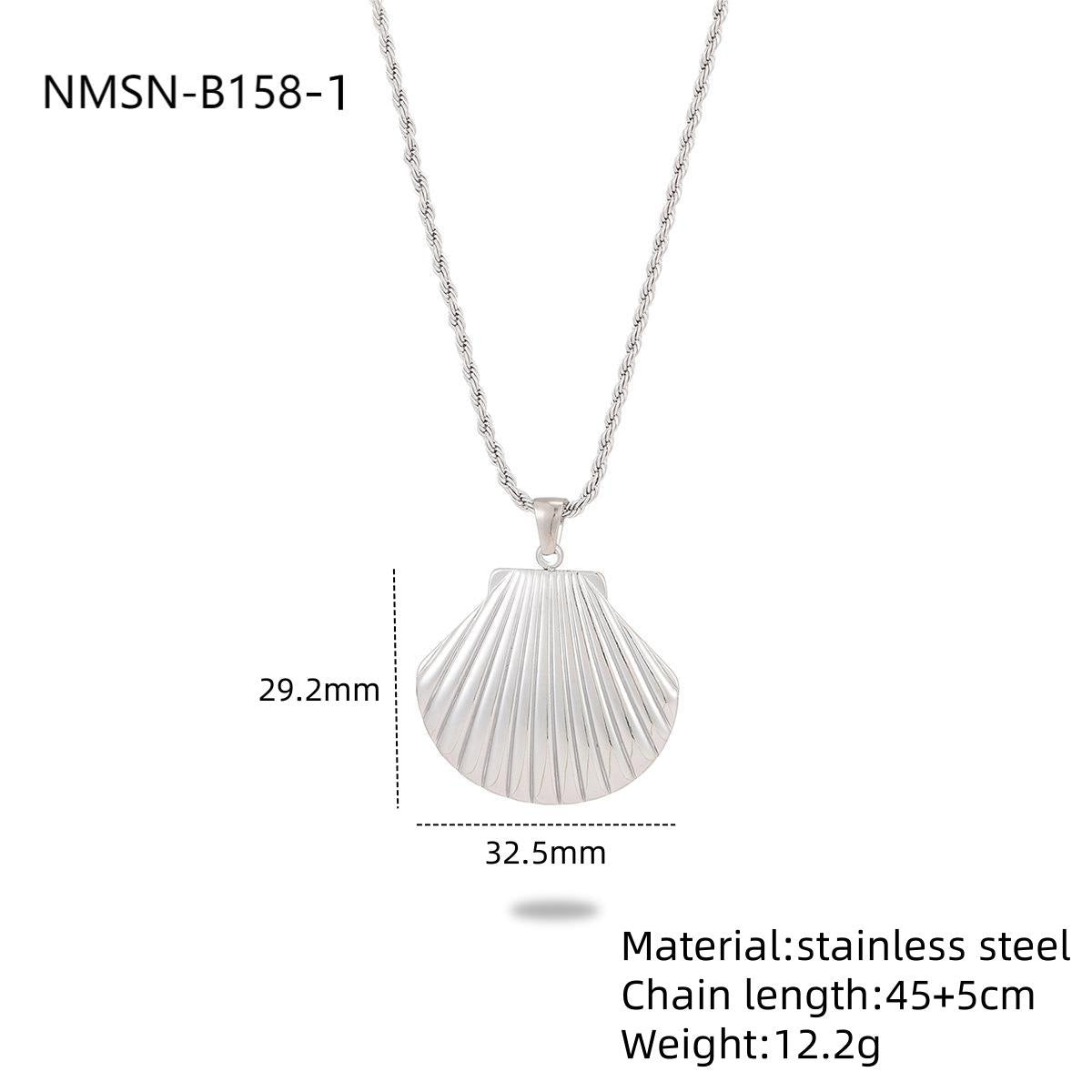 Marine Shell Pearl Titanium Steel Necklace Combination Women Affordable Luxury All Match Stainless Steel Embellished Accessories