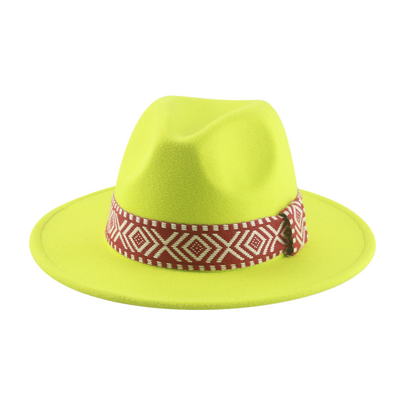 [Minimum order quantity is 2 pieces]Felt Cap Hat Top Hat Webbing Hat Autumn Winter Men Women Cowboy Hat