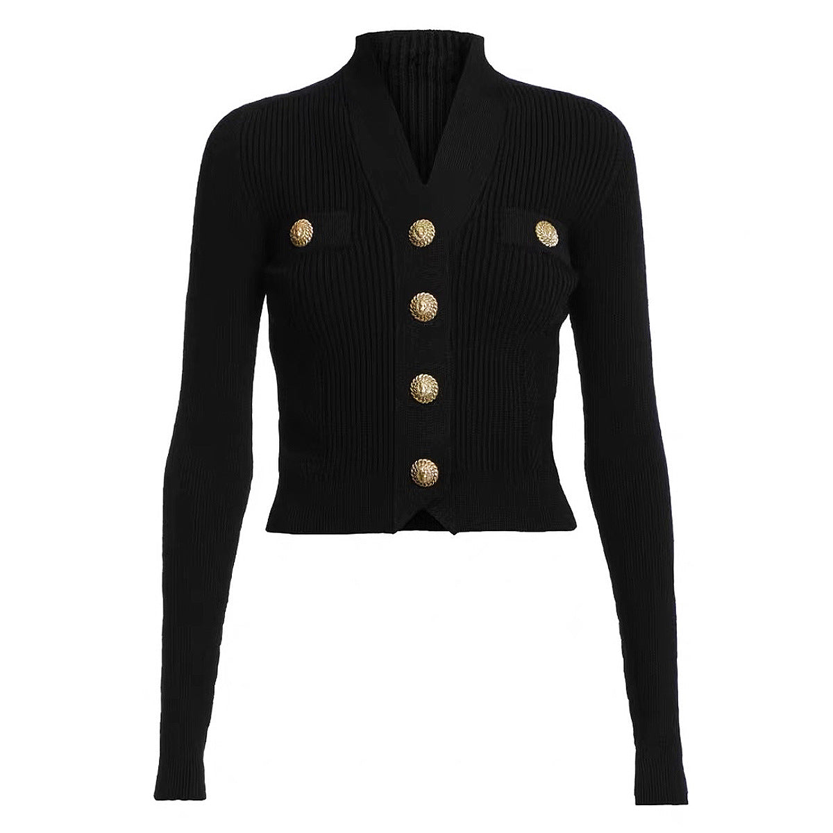 Spring Autumn Women Classic V neck Knitted Wool Tup Cardigan Coat