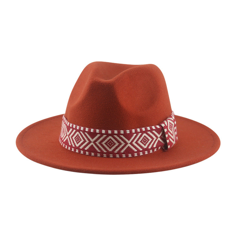 [Minimum order quantity is 2 pieces]Felt Cap Hat Top Hat Webbing Hat Autumn Winter Men Women Cowboy Hat