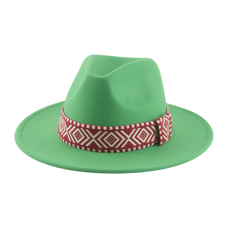 [Minimum order quantity is 2 pieces]Felt Cap Hat Top Hat Webbing Hat Autumn Winter Men Women Cowboy Hat