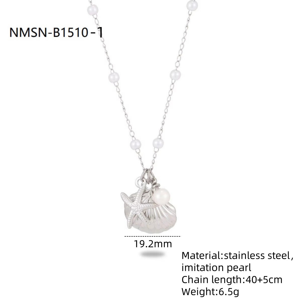 Marine Shell Pearl Titanium Steel Necklace Combination Women Affordable Luxury All Match Stainless Steel Embellished Accessories