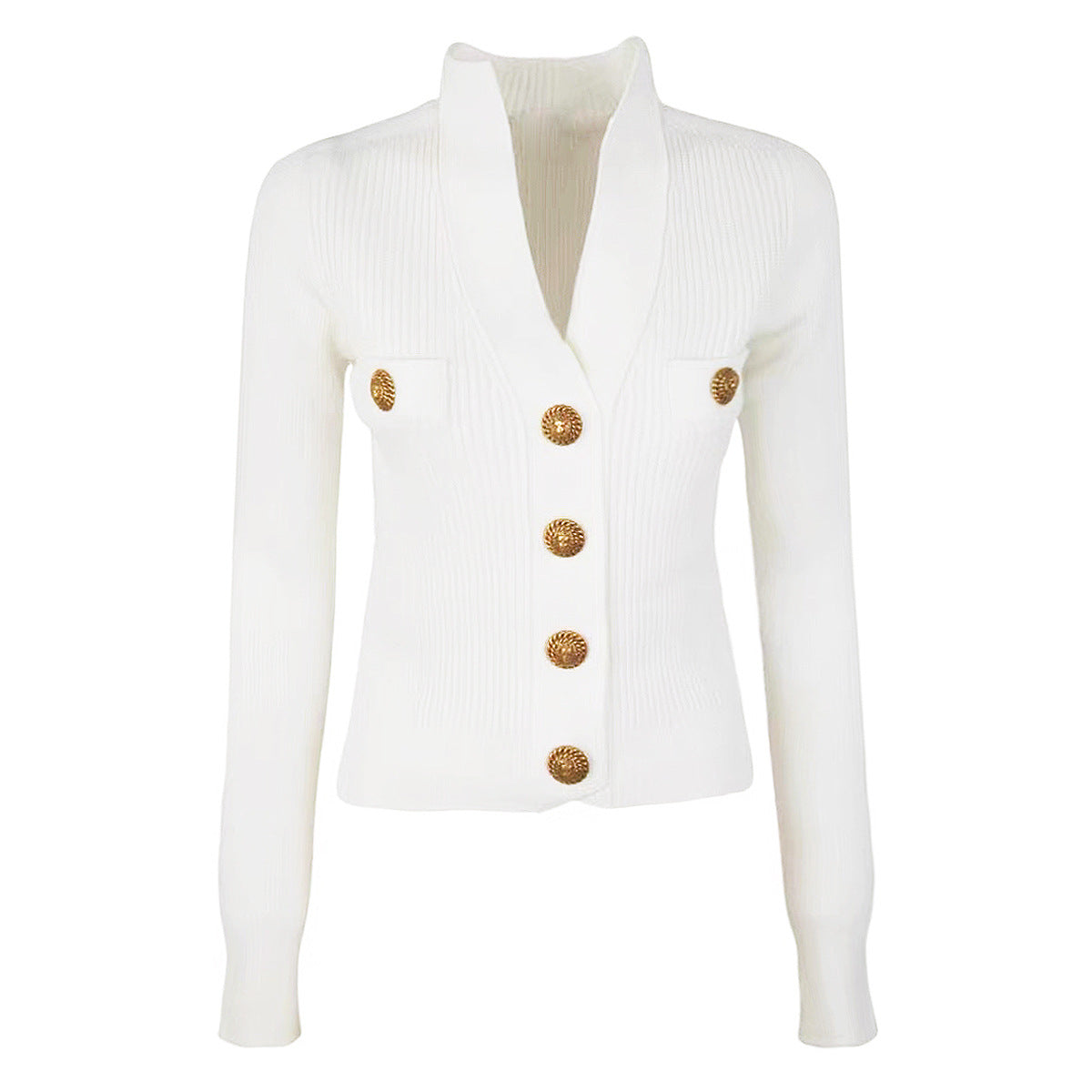 Spring Autumn Women Classic V neck Knitted Wool Tup Cardigan Coat