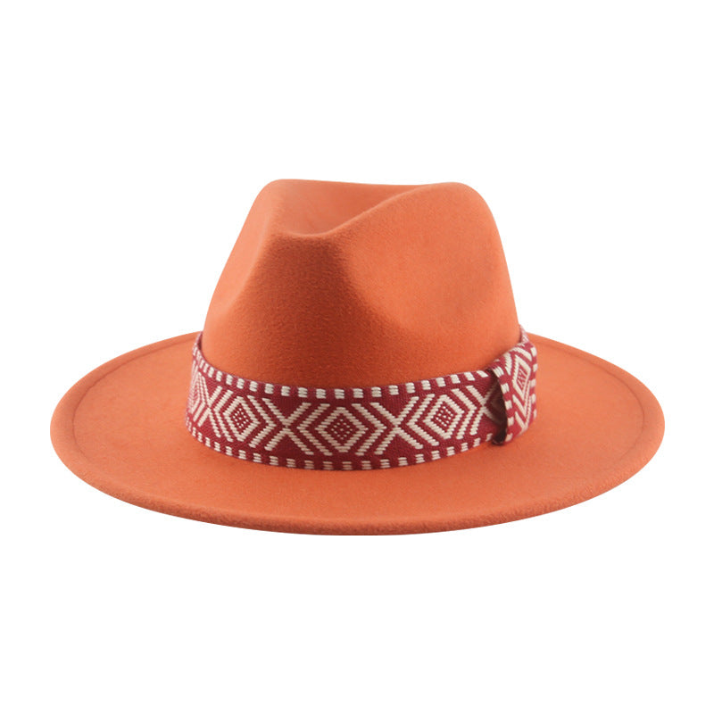 [Minimum order quantity is 2 pieces]Felt Cap Hat Top Hat Webbing Hat Autumn Winter Men Women Cowboy Hat