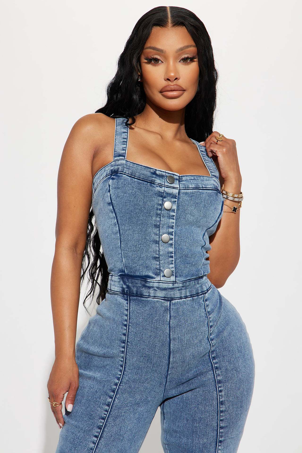 Denim Jumpsuit Women Slim Fit Bodysuit Waist Tight Washed Suspender Jumpsuit