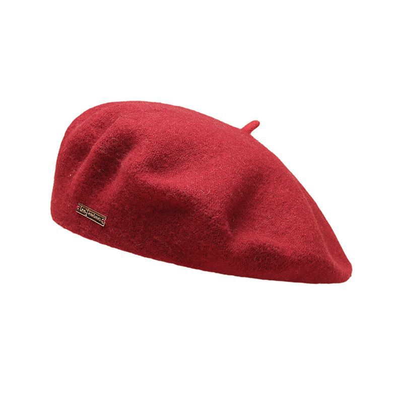 Autumn Winter Colors Available Wool Beret British Casual Season Warm Thickened Solid Color All Matching Hat