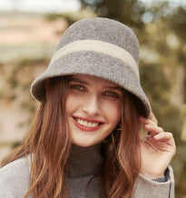 Autumn Winter Fisherman Hat Korean Hat Women Bucket Hat Woolen Warm Japanese Knitting Wool Bucket Hat