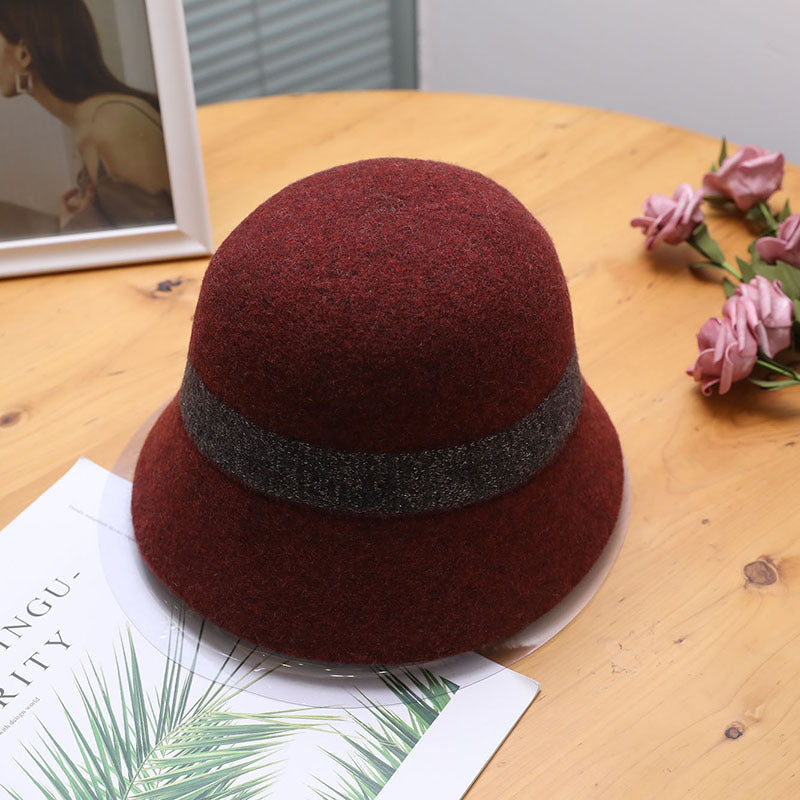 Autumn Winter Fisherman Hat Korean Hat Women Bucket Hat Woolen Warm Japanese Knitting Wool Bucket Hat