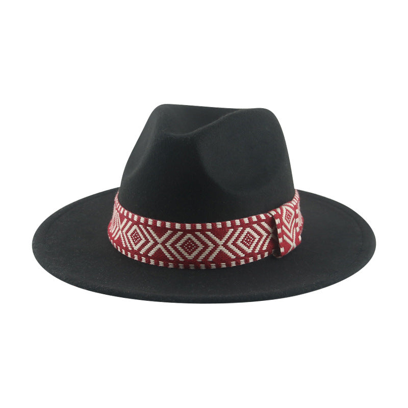 [Minimum order quantity is 2 pieces]Felt Cap Hat Top Hat Webbing Hat Autumn Winter Men Women Cowboy Hat