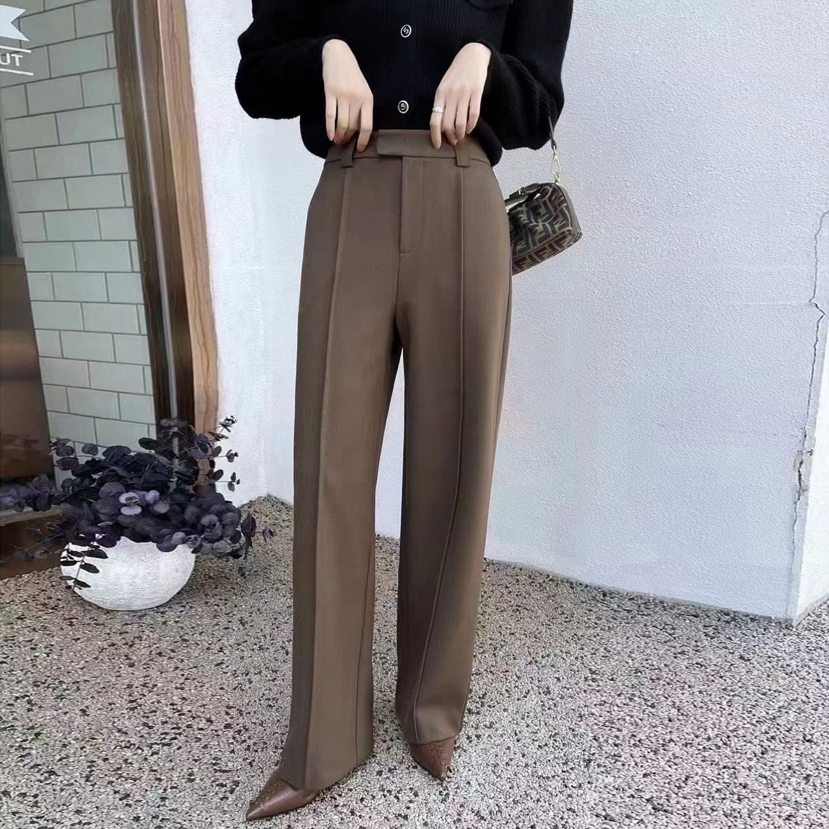 Goods Spring Autumn High Quality Narrow Version Straight Leg Pants Casual All Matching Comfortable Pants High Slimming Trousers