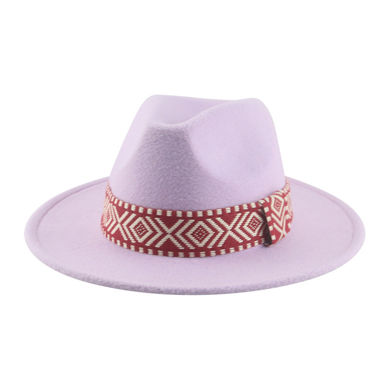 [Minimum order quantity is 2 pieces]Felt Cap Hat Top Hat Webbing Hat Autumn Winter Men Women Cowboy Hat