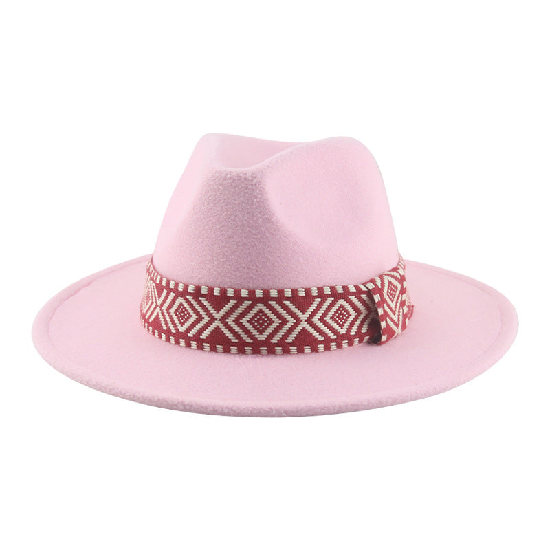 [Minimum order quantity is 2 pieces]Felt Cap Hat Top Hat Webbing Hat Autumn Winter Men Women Cowboy Hat