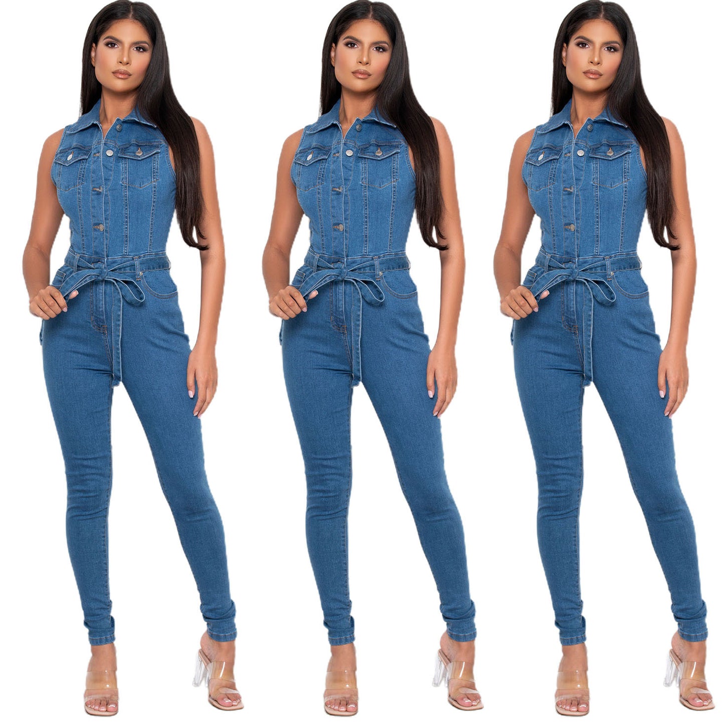 ' Women Denim Slim Fit Slimming Jumpsuit Jeans