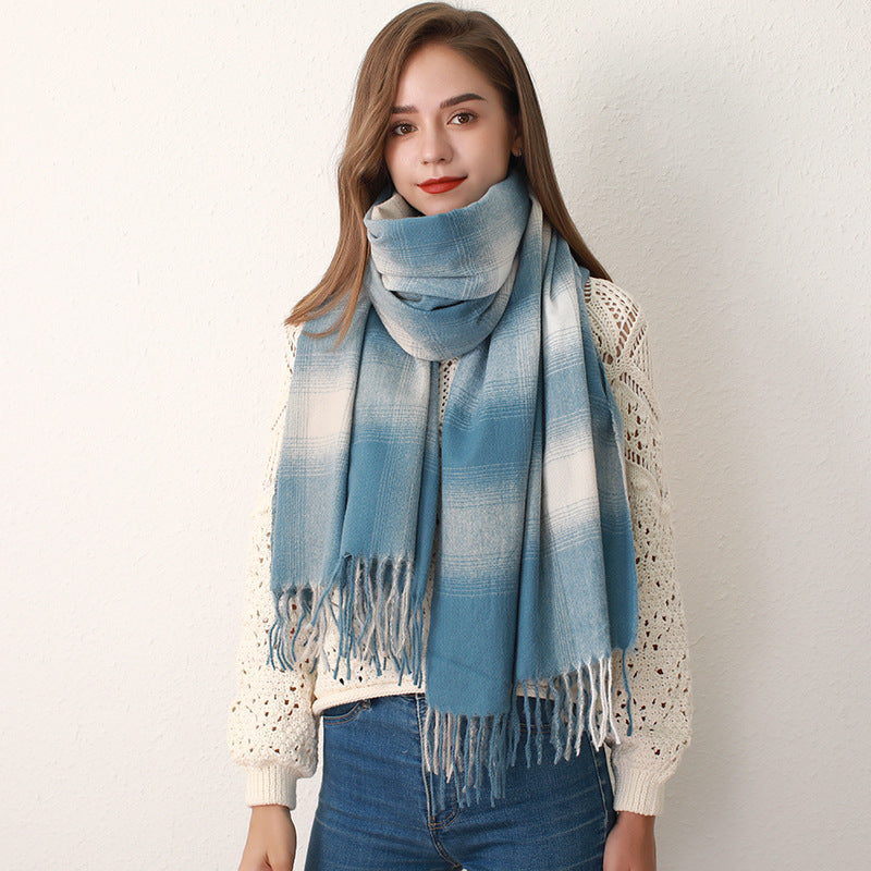 Scarf Cashmere Plaid Scarf Women Autumn Winter Shawl Scarf