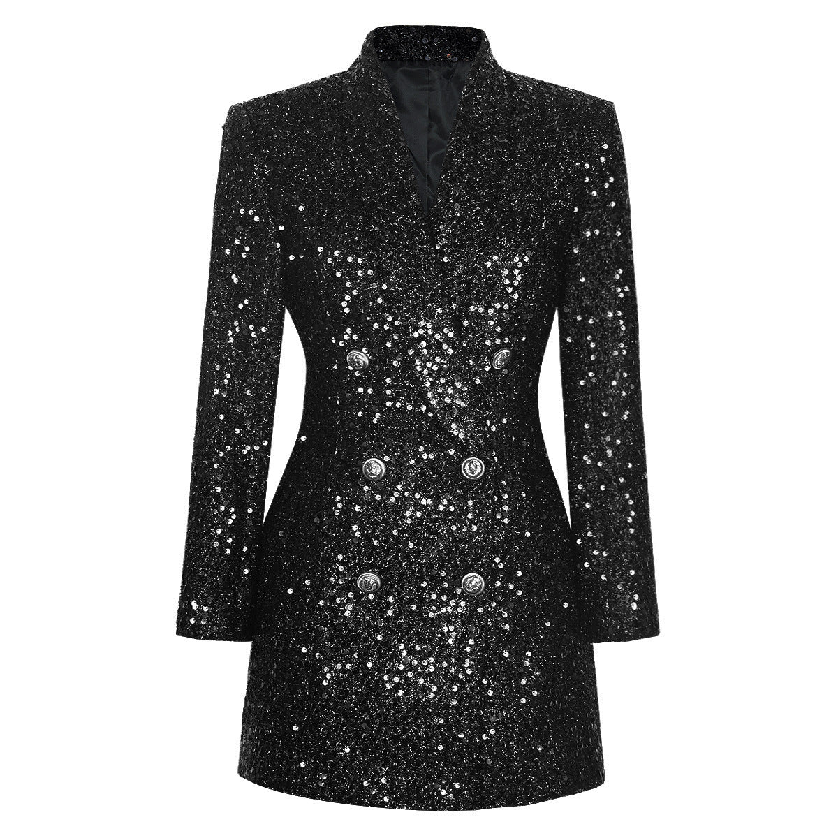 Autumn Winter Heavy Embroidery Sequ Waist Trimming Slimming High End Quality Women'Business Blazer Top